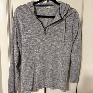 Gray Zip Up Sweater Lightweight Knit Casual